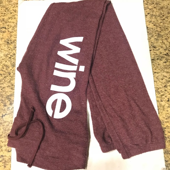 Wildfox Pants - WILDFOX Burgundy WINE Jogger Sweat Pants M